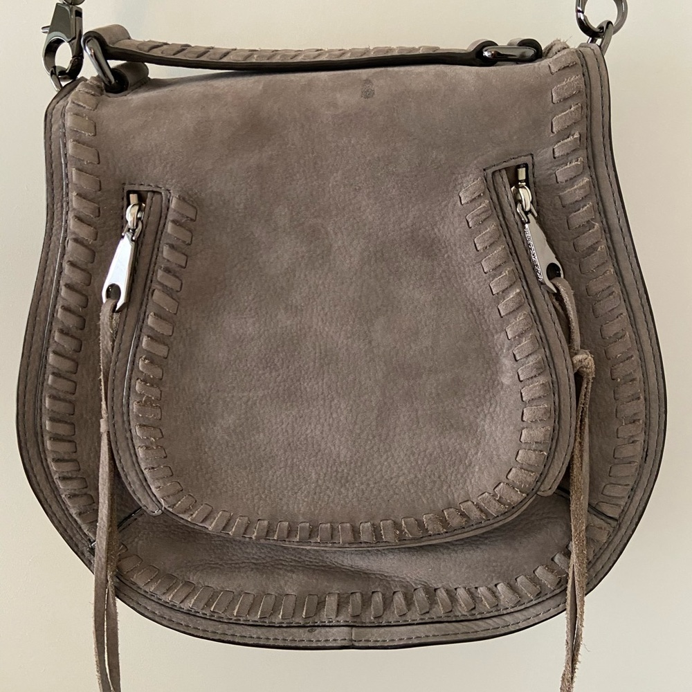 Rebecca Minkoff Grey Suede Large Vanity Crossbody